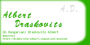 albert draskovits business card